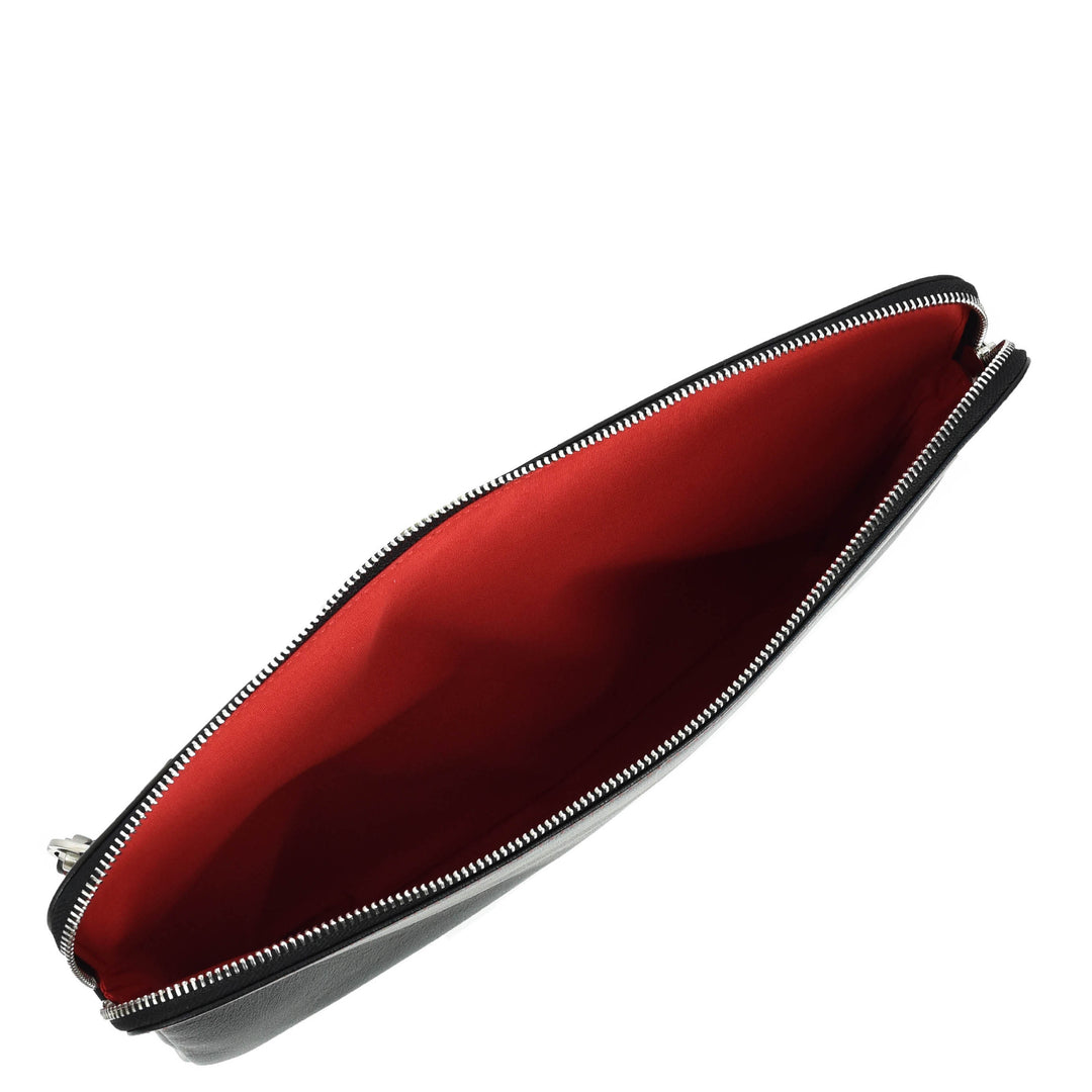 Real Leather Laptop Sleeve Bag Cover 15inch Note Document Folder Organiser Elche Black