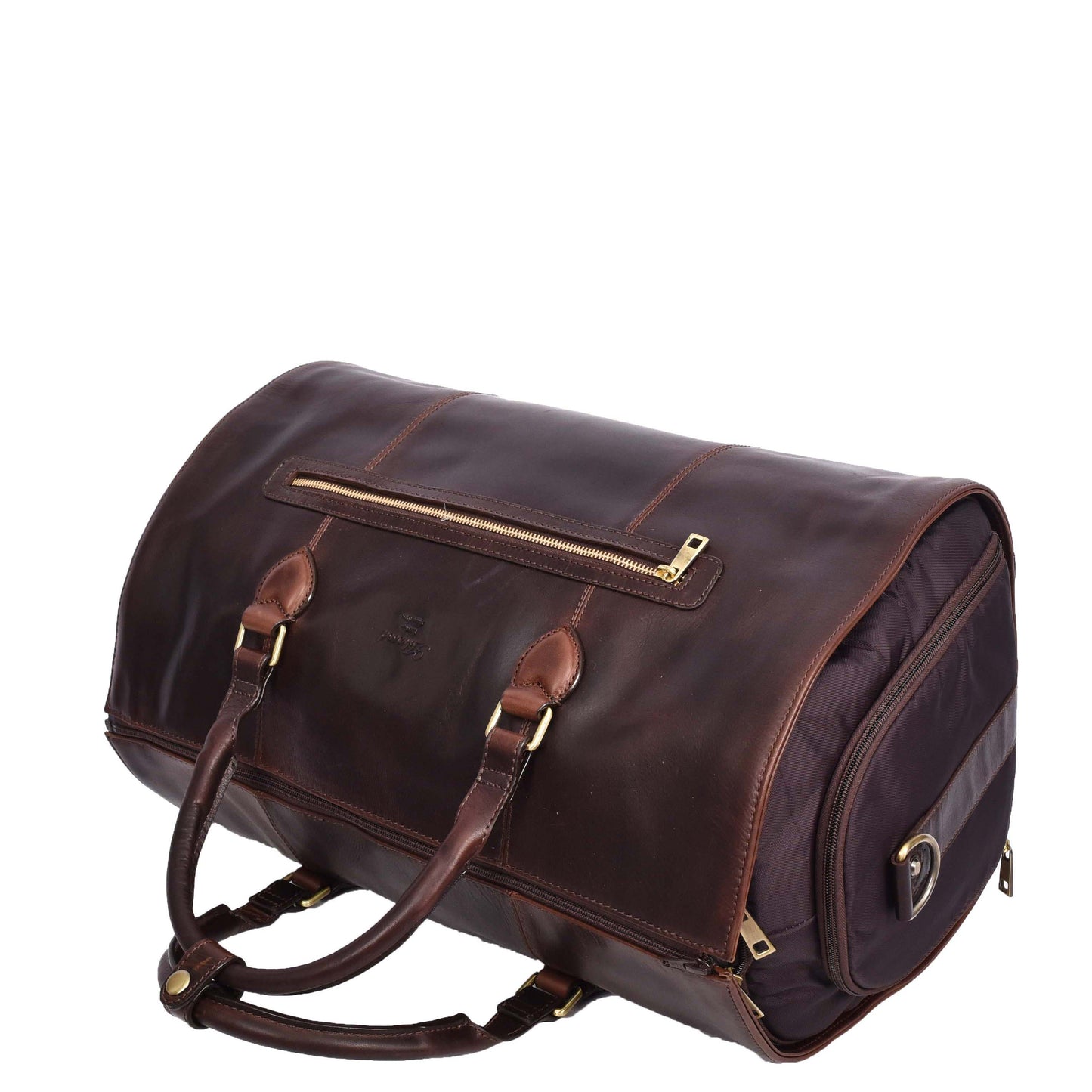 Real Leather Garment Suit Carrier 2-in-1 Holdall Duffel Travel Bag Ludlow Brown-6