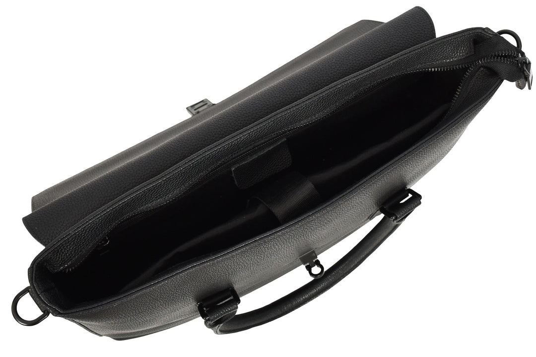 Men's Real Leather Briefcase Laptop Bag Satchel Byron Black