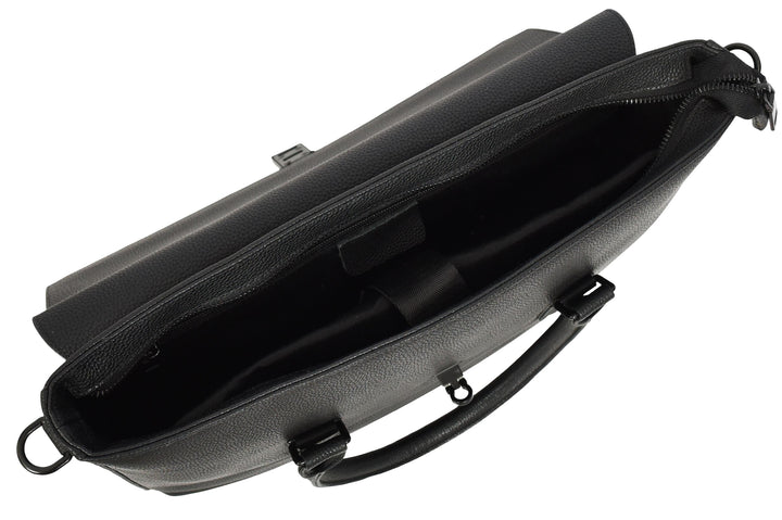 Men's Real Leather Briefcase Laptop Bag Satchel Byron Black