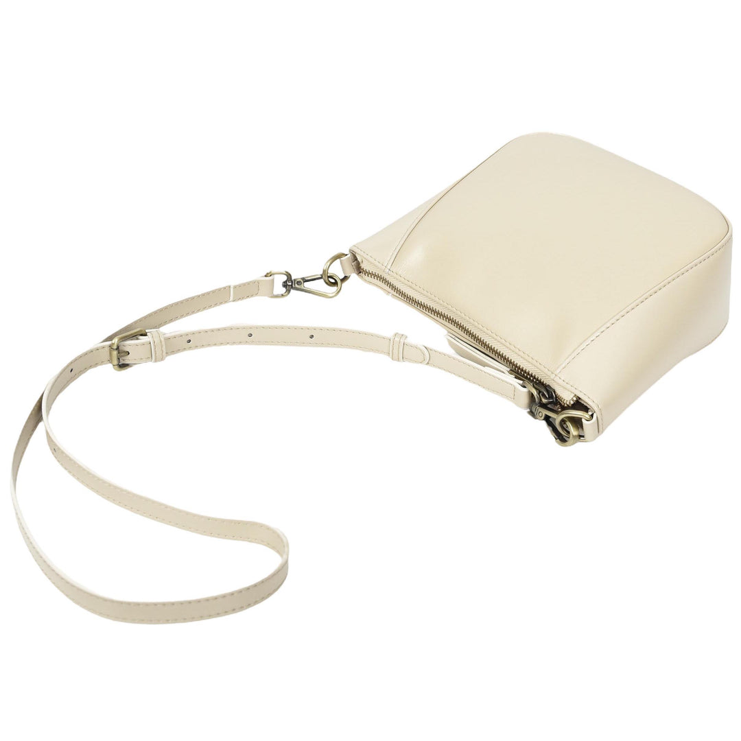 Womens Real Leather Cross Body Bag Small Size Sling Pouch Catherine White -8