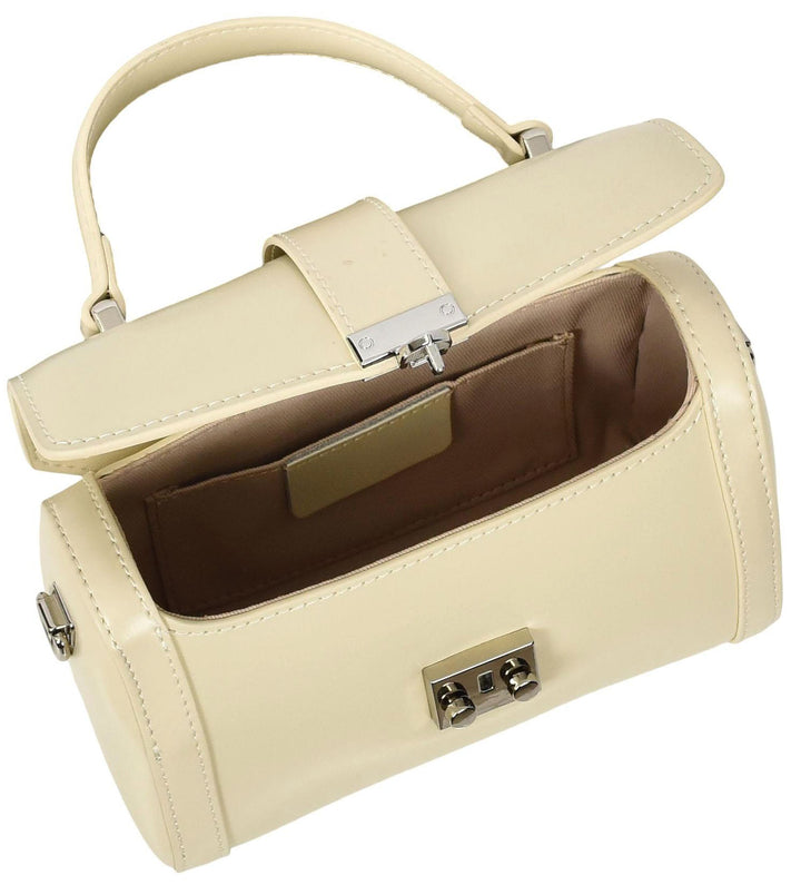 Women's Glazed Leather Handbag Mini Size Fashion Bag Top Handle HOL2613 Off-White