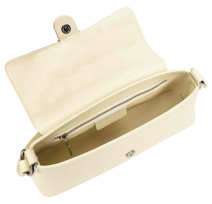 Women's Glazed Leather Small Handbag 2-in-1 Style Xyla Off-White