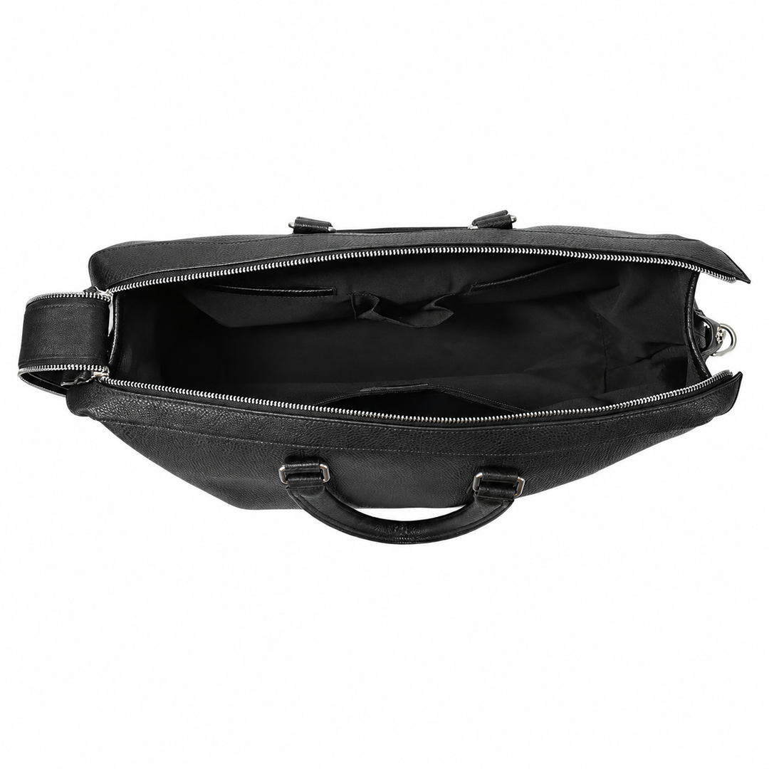 Real Leather Holdall Travel Duffle Weekender Bag Cabin Size Braylen Black