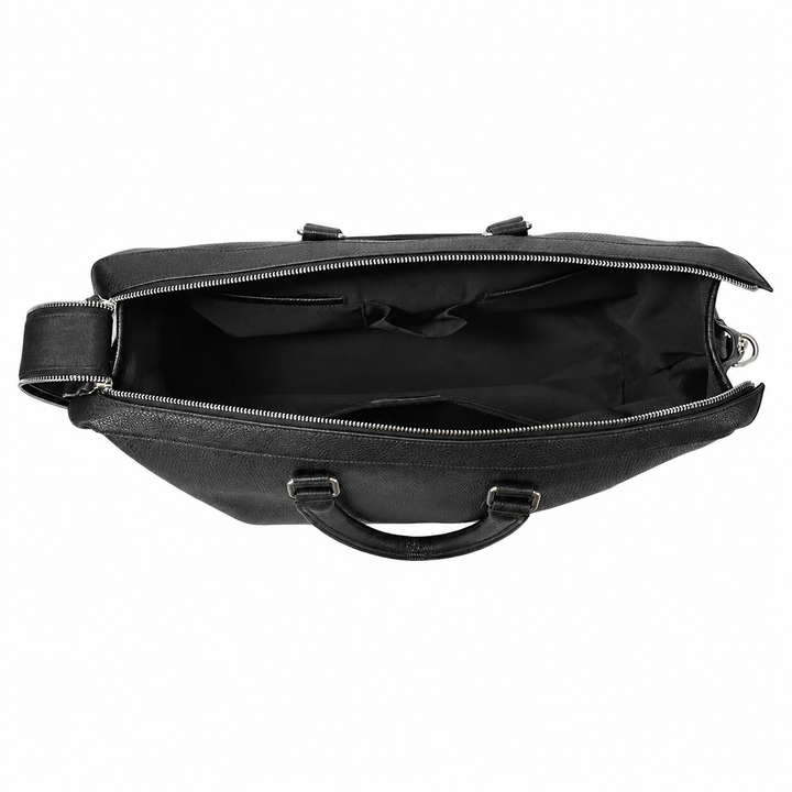 Real Leather Holdall Travel Duffle Weekender Bag Cabin Size Braylen Black