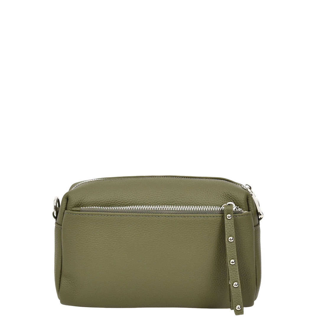 Womens Real Leather Small Shoulder Crossbody Bag Casual Pouch Zeno Green