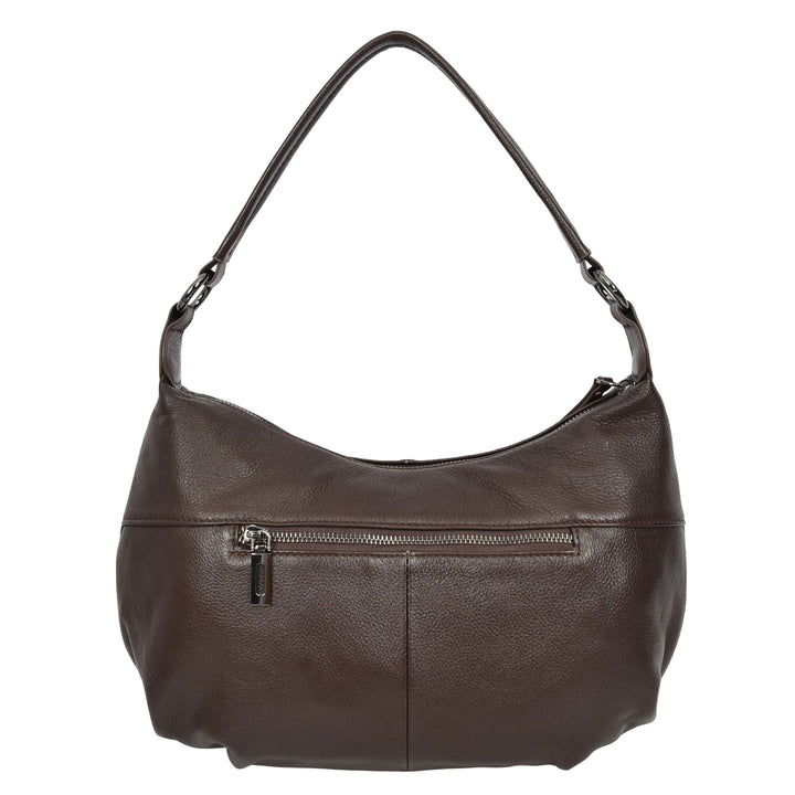 Womens Real Leather Shoulder Bag 2-in-1 Cross Body Casual Style Hobo Callie Brown