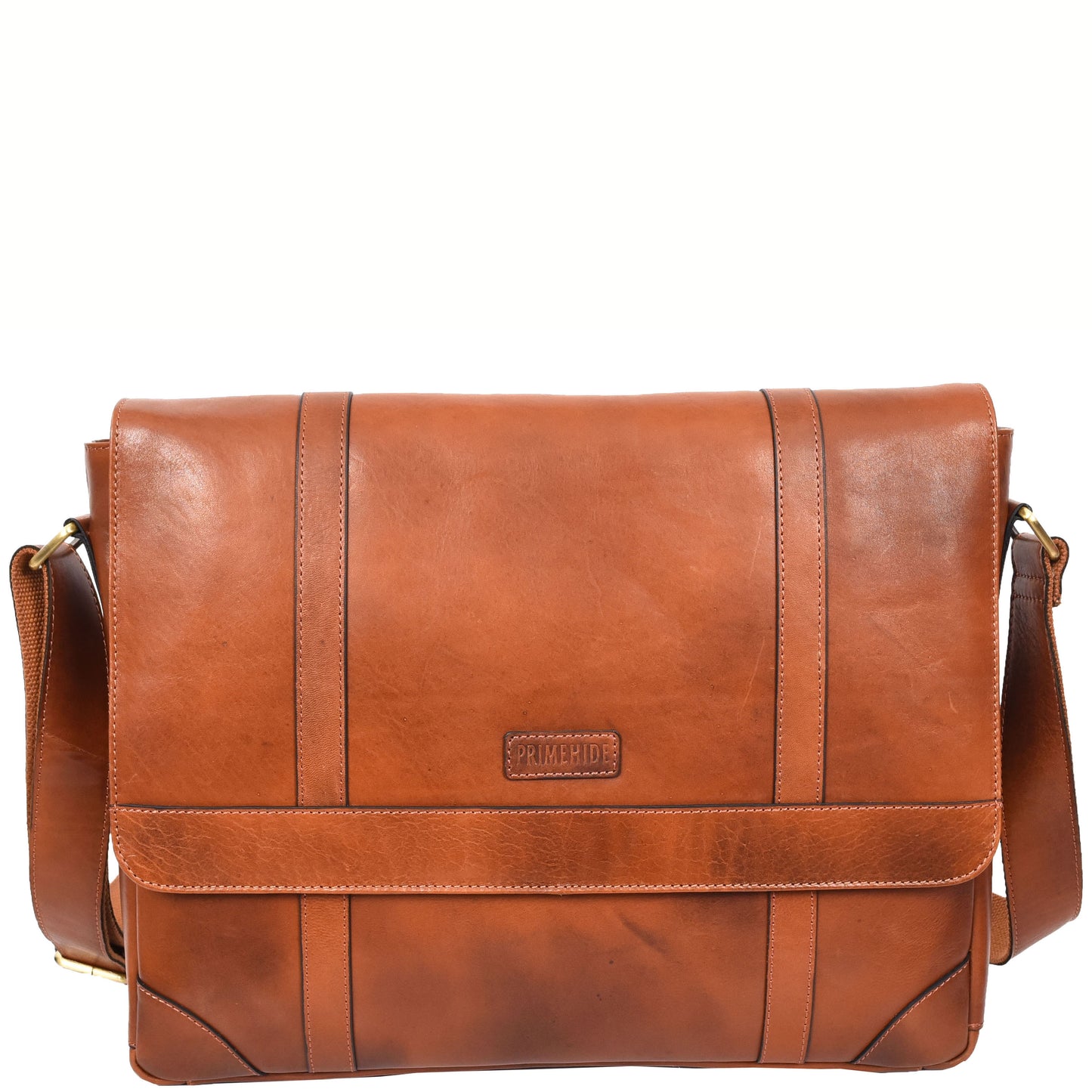 Mens Leather Cross Body Messenger Bag Classic Monza Tan 7