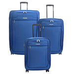 Four Wheel Suitcases Lightweight Soft Expandable Luggage Cosmic Blue