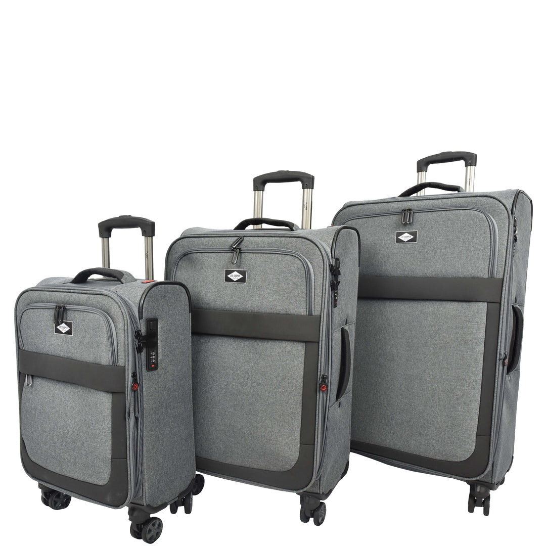 Soft Expandable Wheeled Luggage With Lock Nimbus Grey 1