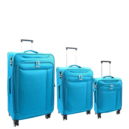 Four Wheel Suitcase Luggage TSA Soft Okayama Teal 1