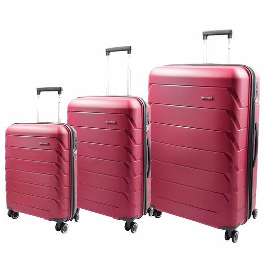 8 Wheeled Spinner Hard Shell Luggage Expandable Hokkaido Burgundy 1