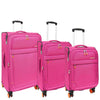 Pink Soft Suitcase 8 Wheel Spinner Expandable Luggage Quito 1