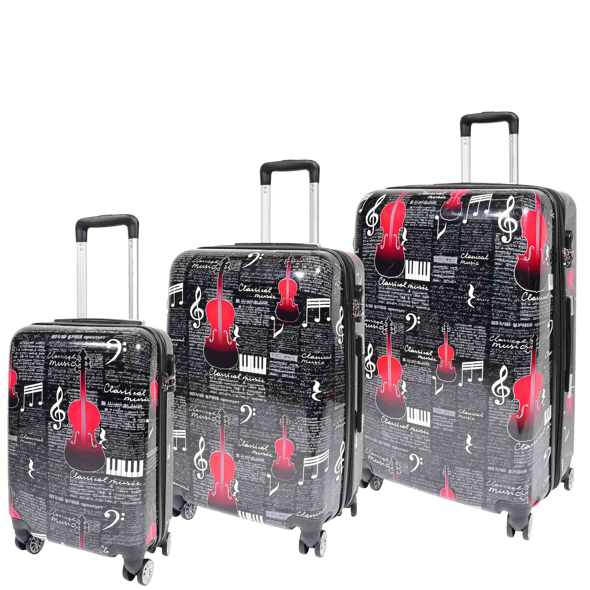 Four Wheels Hard Classical Music Printed Luggage Cabin BILBAO 1