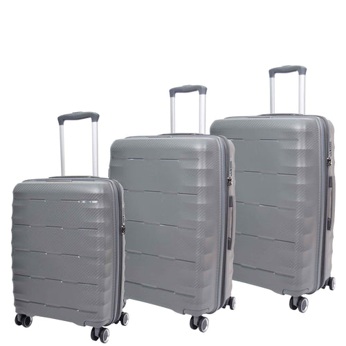 8 Wheeled Expandable ABS Luggage Miyazaki Grey