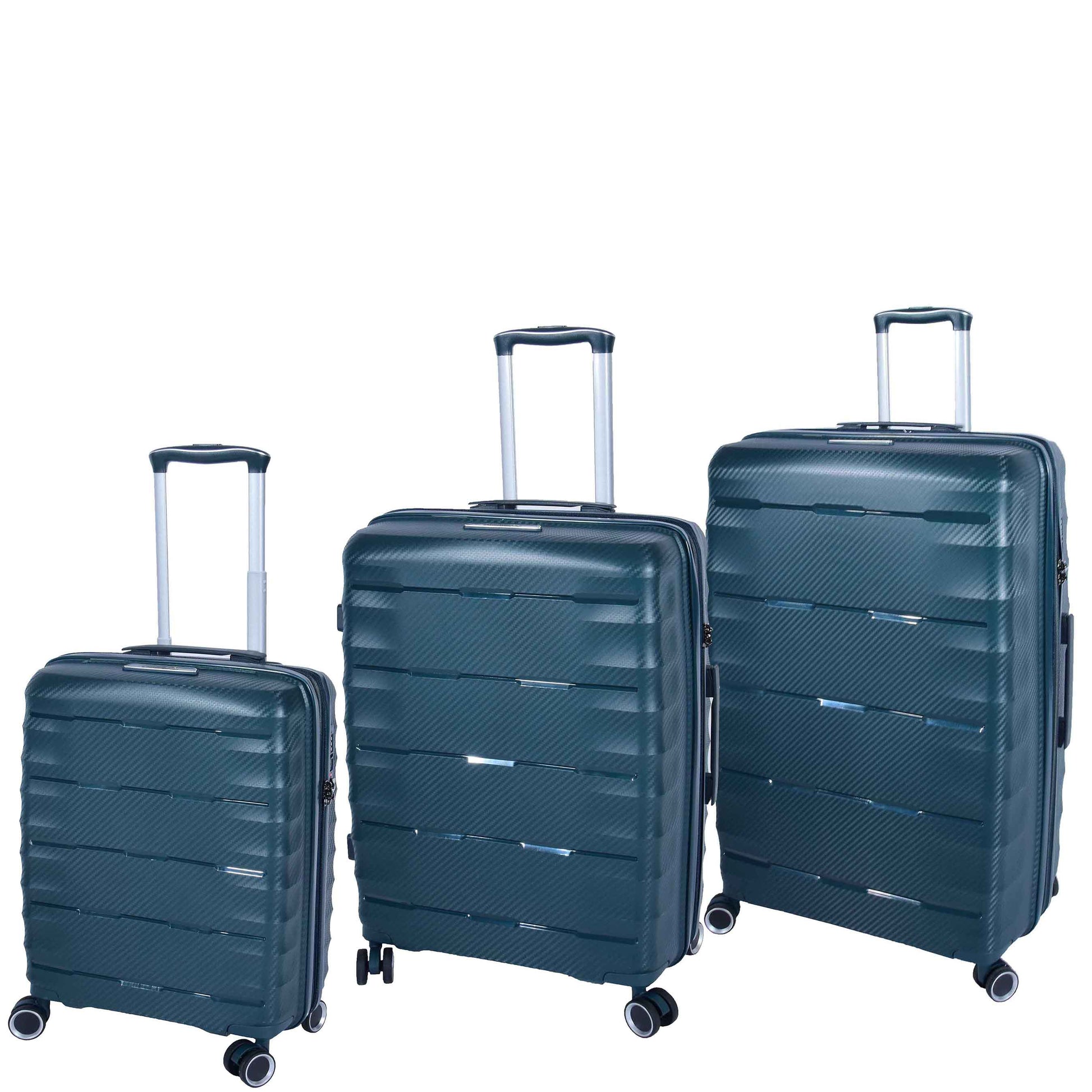 8 Wheeled Expandable ABS Luggage Miyazaki Green 1