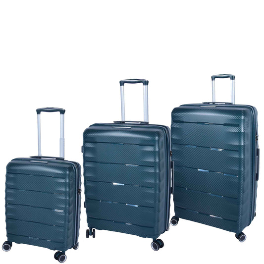 8 Wheeled Expandable ABS Luggage Miyazaki Green 1