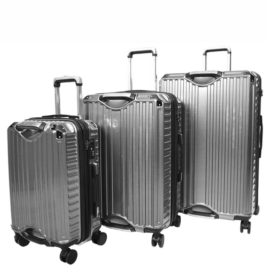 Four Wheel Suitcase Hard Shell Luggage Explorer Charcoal-full set