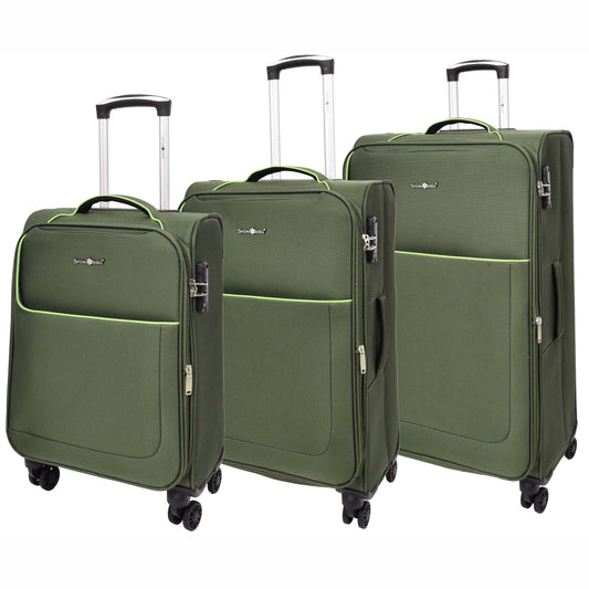 Four Wheel Suitcase Lightweight Soft Luggage HL22 Khaki