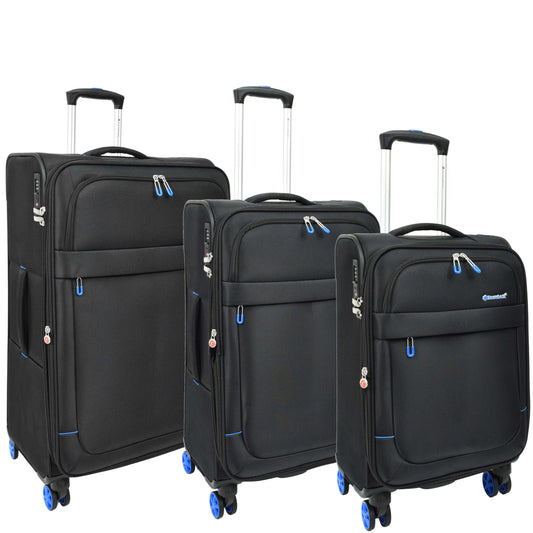 Four Wheel Suitcase Lightweight Expandable Quito Black