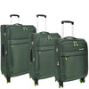 Green Soft Suitcase 8 Wheel Spinner Expandable Luggage Quito 1