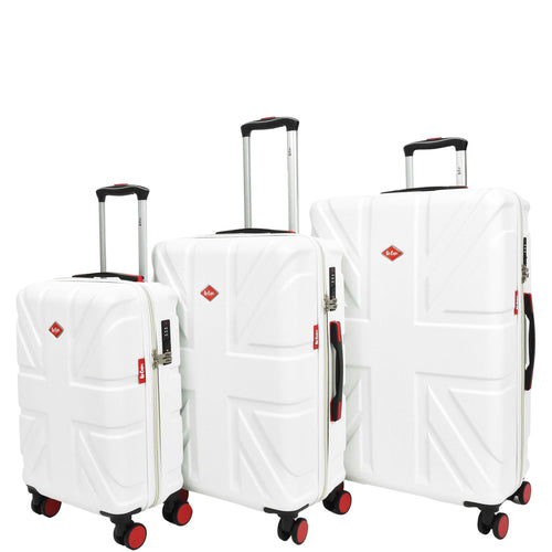 4 Wheel Spinner TSA Hard Travel Luggage Union Jack White 1
