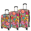Four Wheel Suitcase Hard Shell Expandable Luggage Flower Print 1