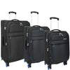 Black Soft Suitcase 8 Wheel Spinner Expandable Luggage Quito 1
