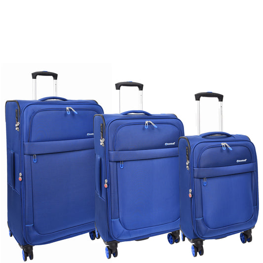 Navy Soft Suitcase 8 Wheel Spinner Expandable Luggage Quito 1