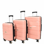 PP Hard Shell Luggage Expandable Four Wheel Suitcases Cygnus Rose Gold