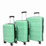 PP Hard Shell Luggage Expandable Four Wheel Suitcases Cygnus Lime