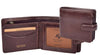 Mens Real Leather Wallet Coins Notes RFID HOL242 Brown 1