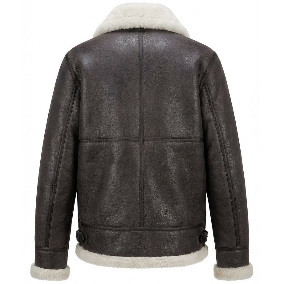 Men's Classic B3 Original Sheepskin Jacket Stone Vintage White