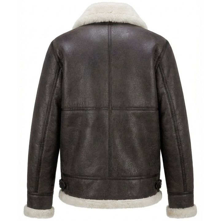 Men's Classic B3 Original Sheepskin Jacket Stone Vintage White