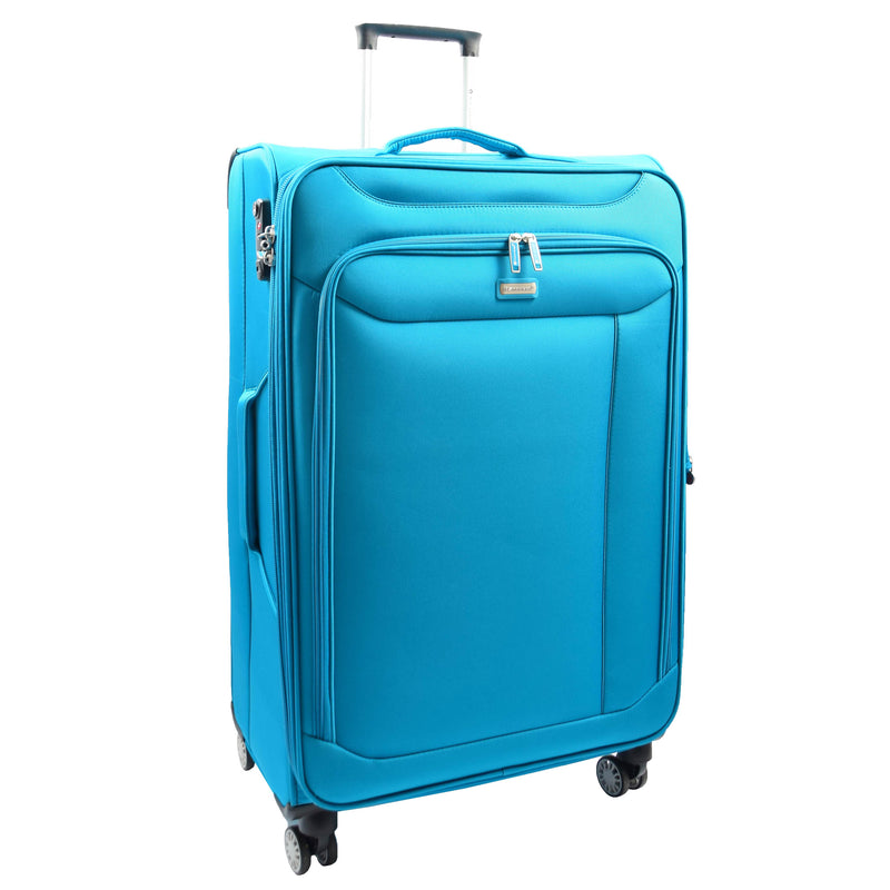 Four Wheel Suitcase Luggage TSA Soft Okayama Teal 2