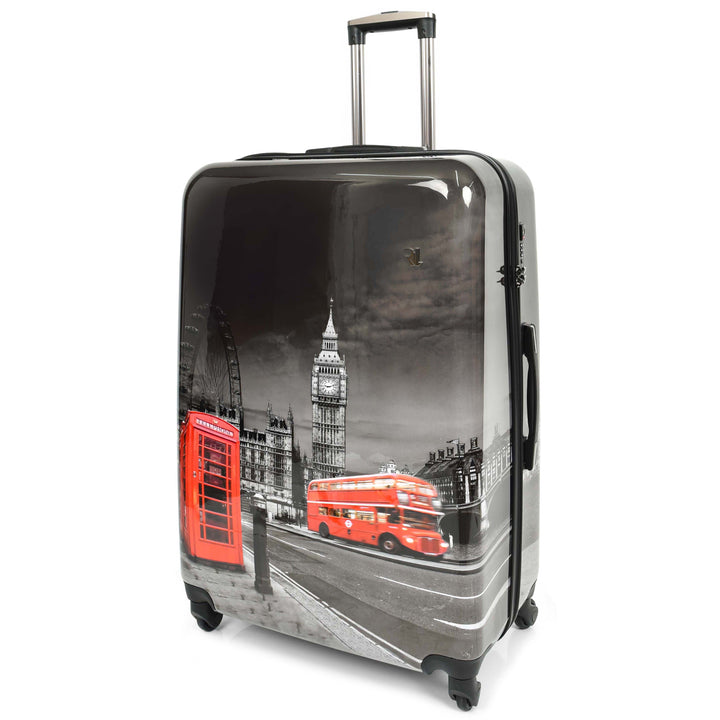 Four Wheels Hard Shell London Night Print Luggage