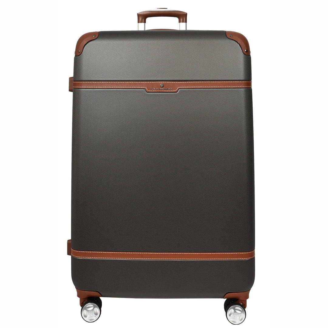 Four Wheel Suitcase Hard Shell Luggage Expandable Sizes Deluxe Grey 2