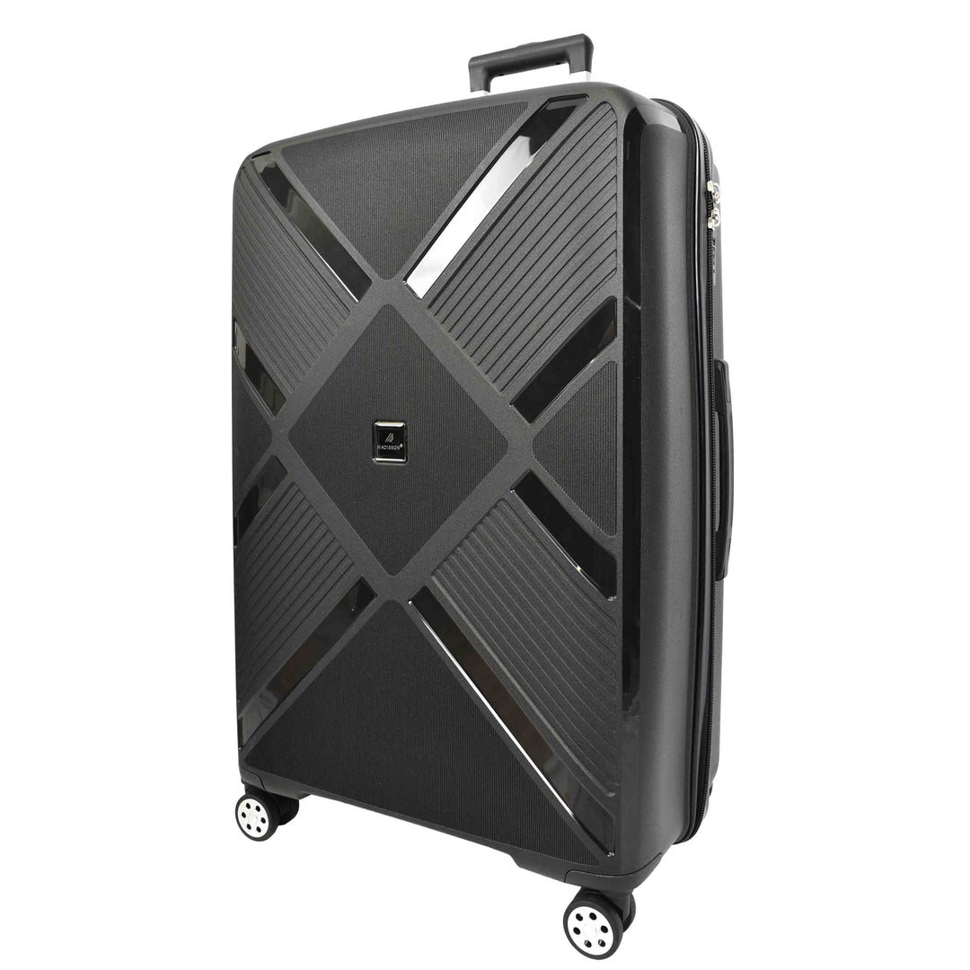 Hard Shell PP Luggage Set Wheeled Suitcases Skybourne Black 3