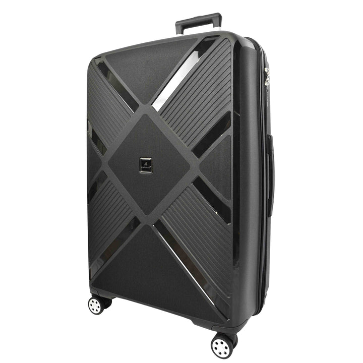 Hard Shell PP Luggage Set Wheeled Suitcases Skybourne Black 3