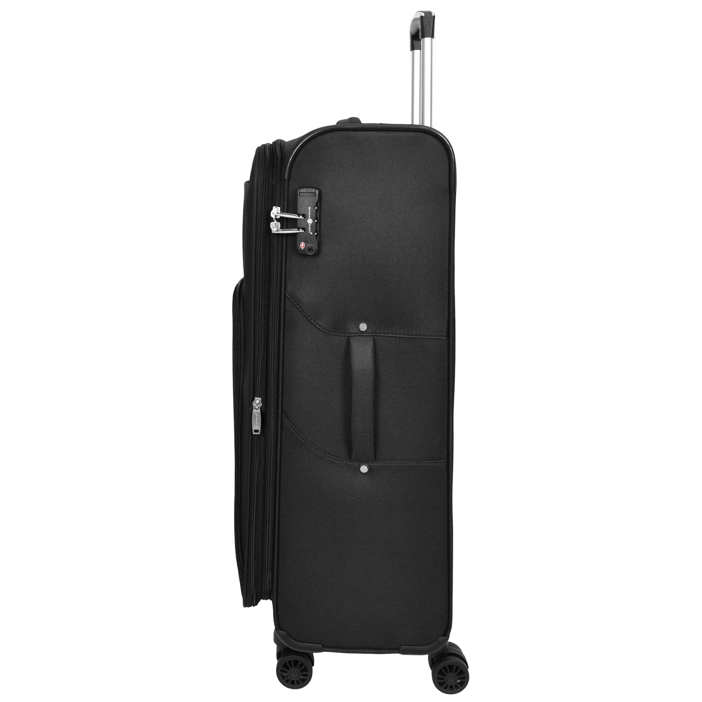 Lightweight Soft Suitcase 8 Wheel Expandable Luggage Pokeno Black large-2