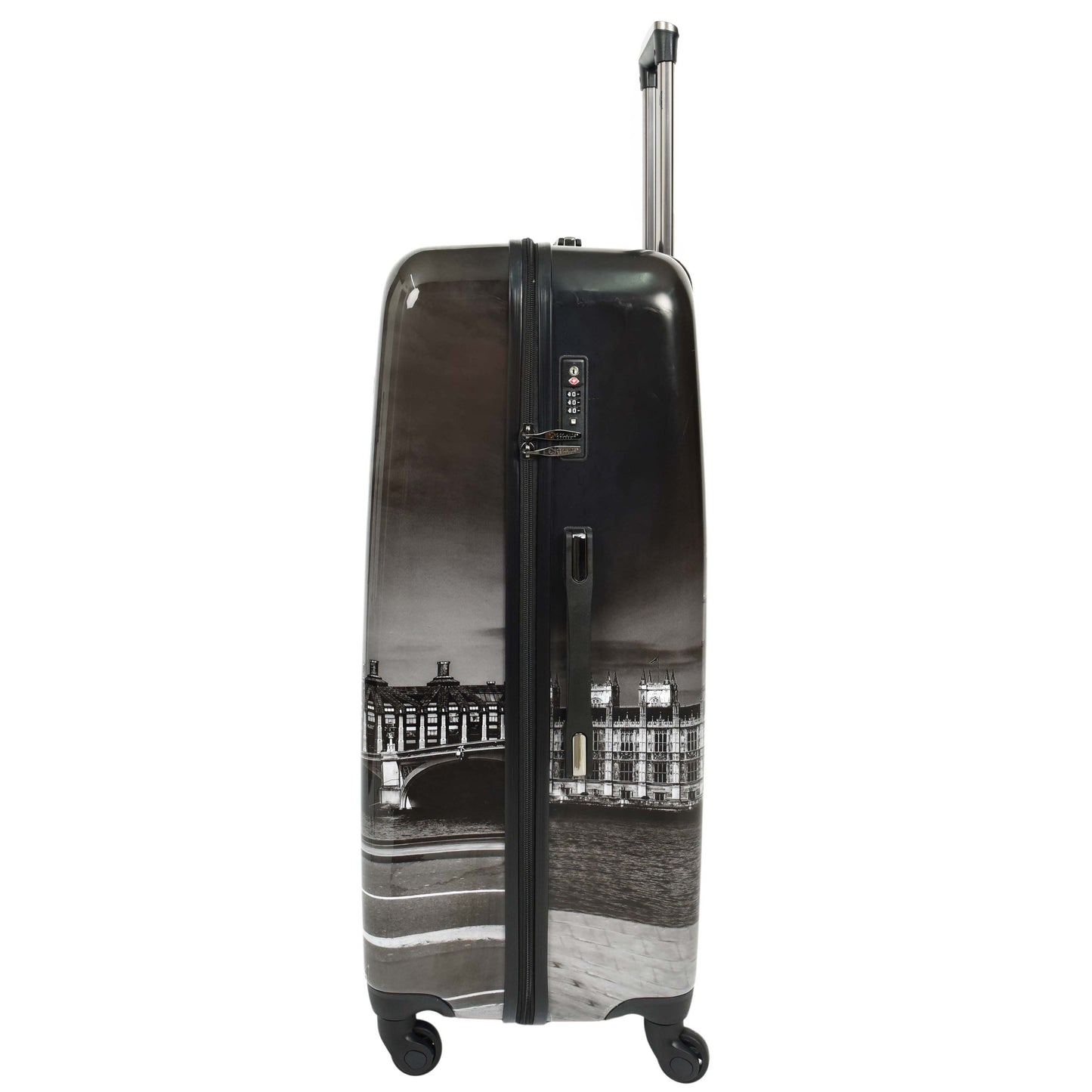 London Night Print Hard Shell Four Wheel Luggage Black Tucana 4