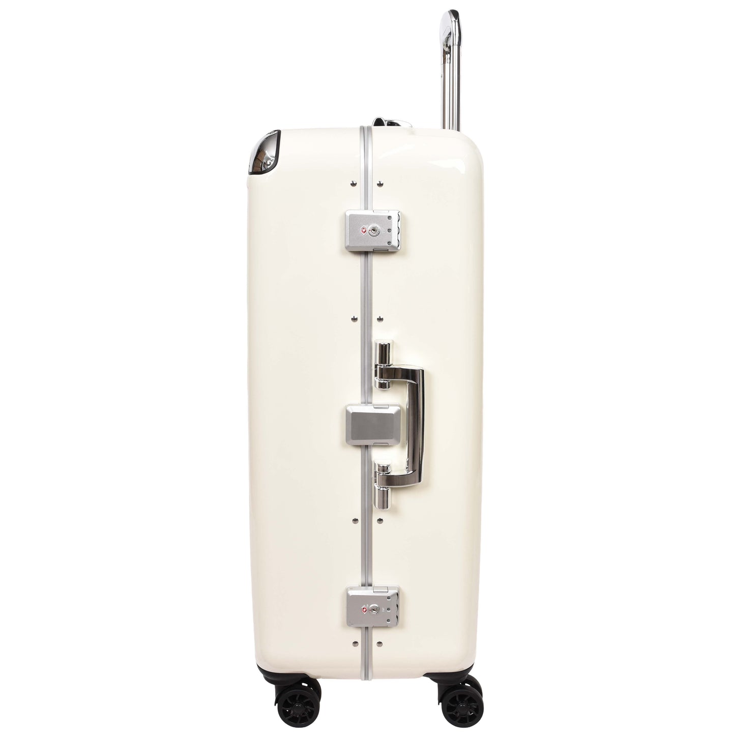 Four Wheel Suitcase Metal Frame Luggage Navigator Off White