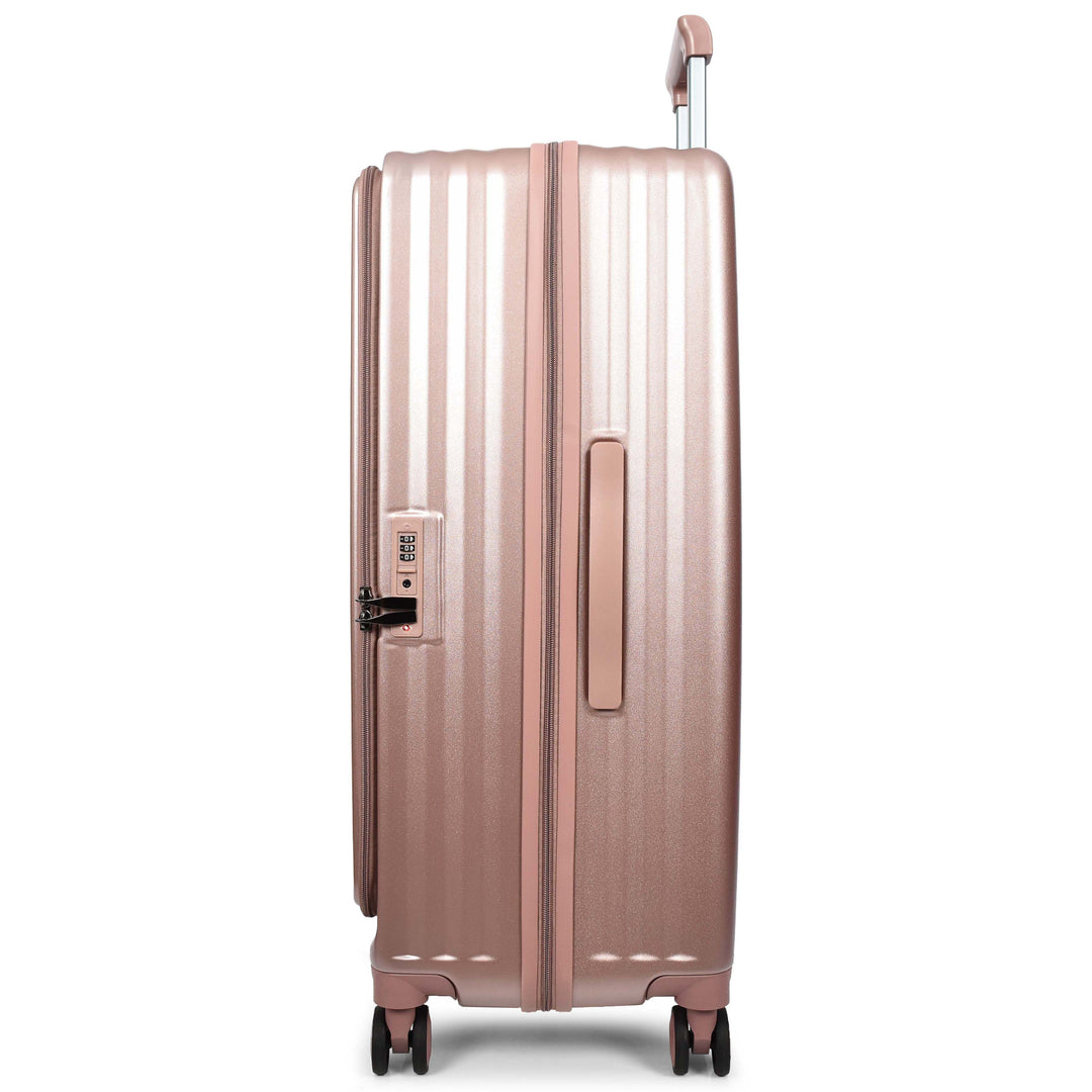 Four Wheel Suitcase Hard Shell Luggage Alaska Rose Gold