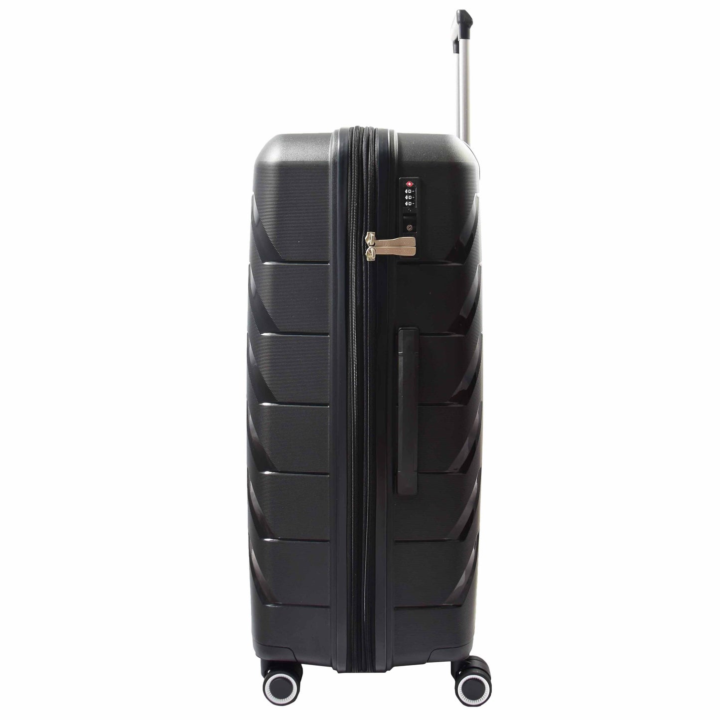 8 Wheeled Spinner Hard Shell Luggage Expandable Hokkaido Black 3