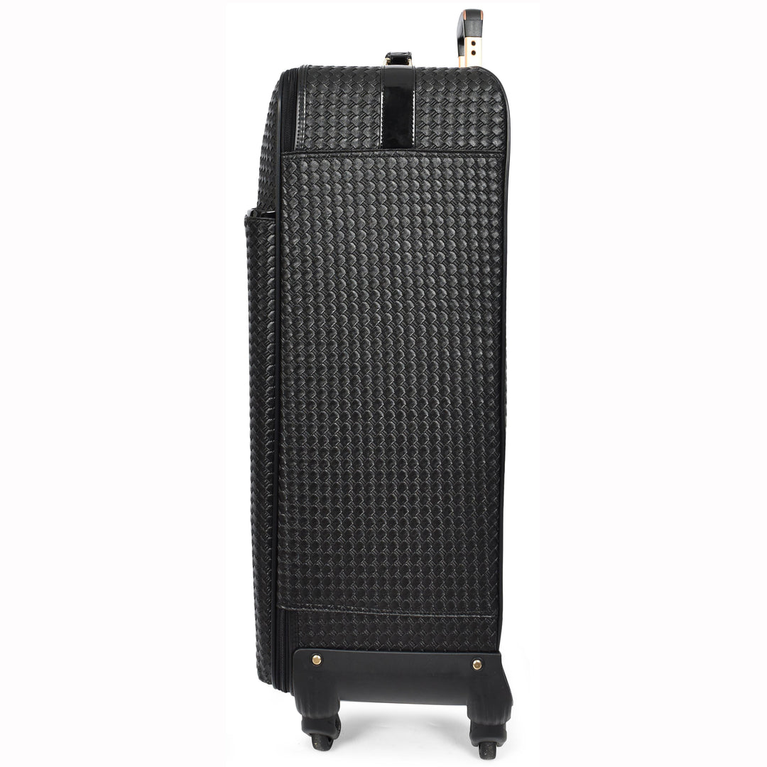 Premium Luggage Black Croc-Embossed Lightweight Spinner with Stabilizers Midnight 7