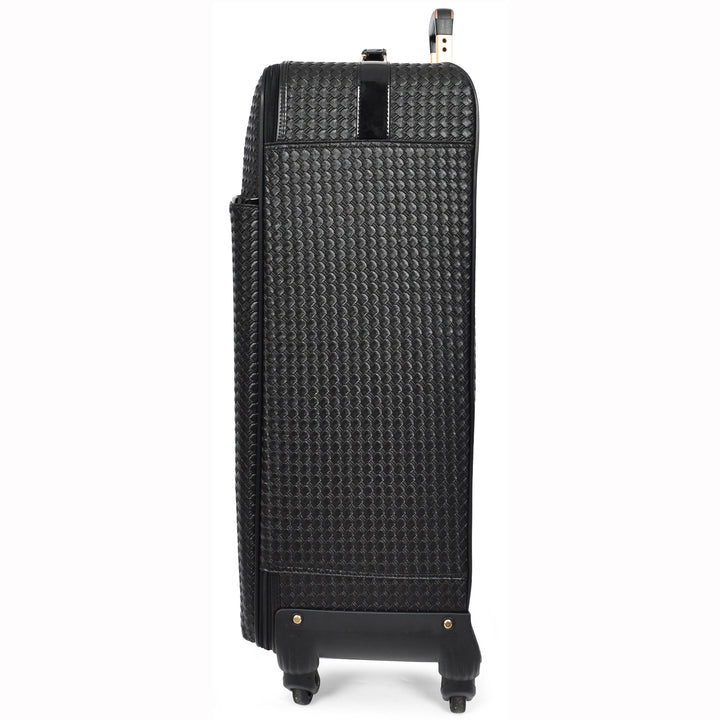 Premium Luggage Black Croc-Embossed Lightweight Spinner with Stabilizers Midnight 7