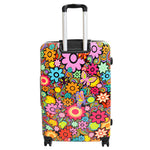 Four Wheel Suitcase Hard Shell Expandable Luggage Flower Print 5