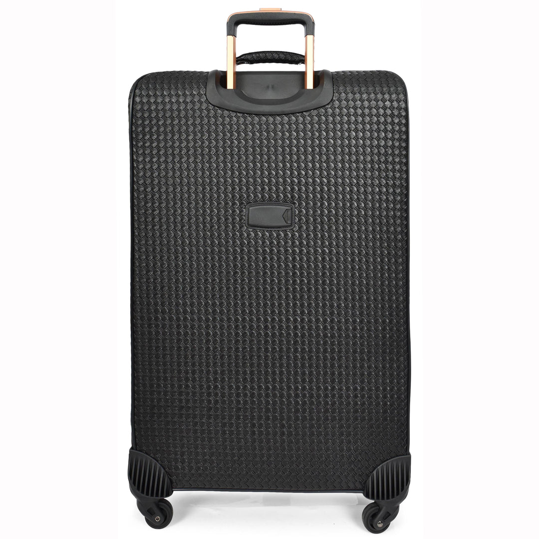 Premium Luggage Black Croc-Embossed Lightweight Spinner with Stabilizers Midnight 8