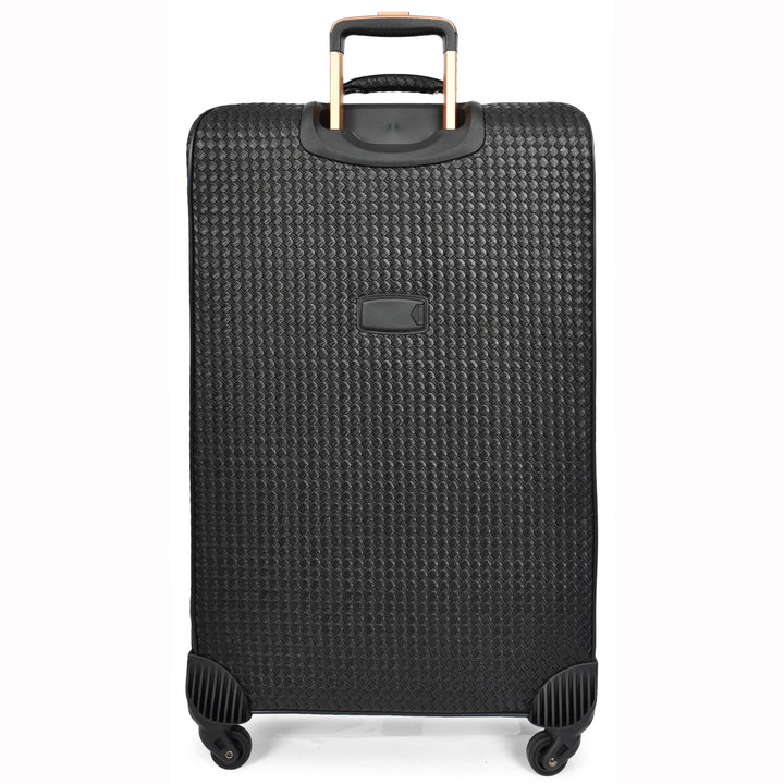 Premium Luggage Black Croc-Embossed Lightweight Spinner with Stabilizers Midnight 8