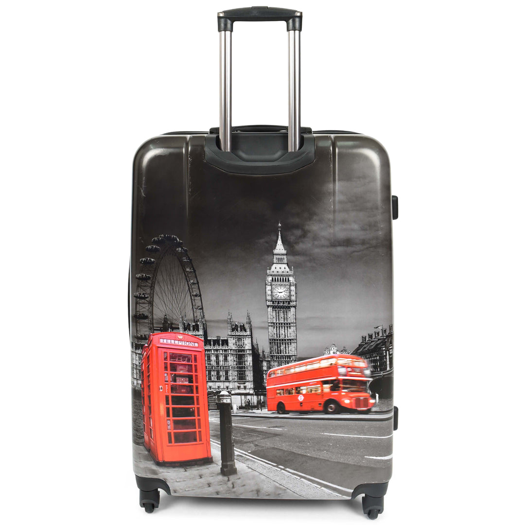 Four Wheels Hard Shell London Night Print Luggage